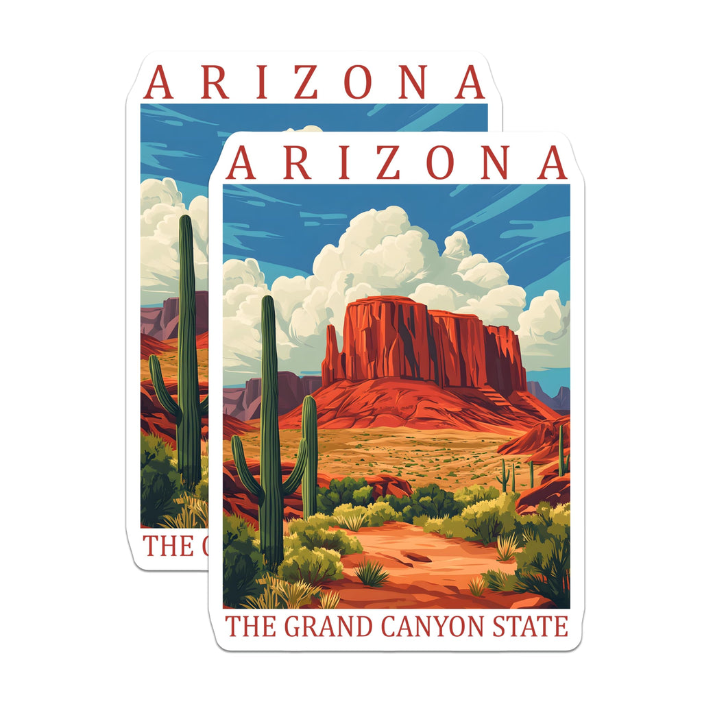 (2 Pack) Arizona Magnets - Grand Canyon State - Southwestern Desert Decor - 5" On Longest Side - Premium Magnet - for Cars, Refrigerators, Toolboxes, Lockers - Made in USA - MAG18705