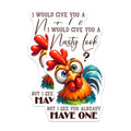 (2 Pack) Funny Chicken Magnets - Nasty Look Quote - Sarcastic Fridge Decor - 5" On Longest Side - Premium Magnet - for Cars, Refrigerators, Toolboxes, Lockers - Made in USA - MAG17013