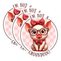 (3 Pack) Pig Decals - Funny Piggy Art - I'm Not A Groundhog Decal - 3 Inches On Longest Side - Easy Peel & Apply - Made in USA - 3MCS6708