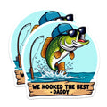 (2 Pack) Fishing Daddy Magnets - Cool Bass Fish Refrigerator Decor - Fathers Day Present from Kids - 5 Inches On Longest Side - Thick Durable Magnet - Made in USA - MAG39721