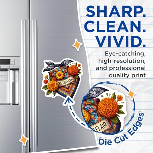 (2 Pack) Retro Flair Magnets Magnets - Boho Chic Decor - 5" On Longest Side - Made in USA - Sticks to Refrigerators & Metal Surfaces - MAG8844