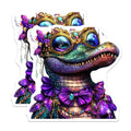 (2 Pack) Alligator Magnets - Mardi Gras Alligator - Decorative Refrigerator Magnets - 5" On Longest Side - Premium Magnet - for Cars, Refrigerators, Toolboxes, Lockers - Made in USA - MAG15846