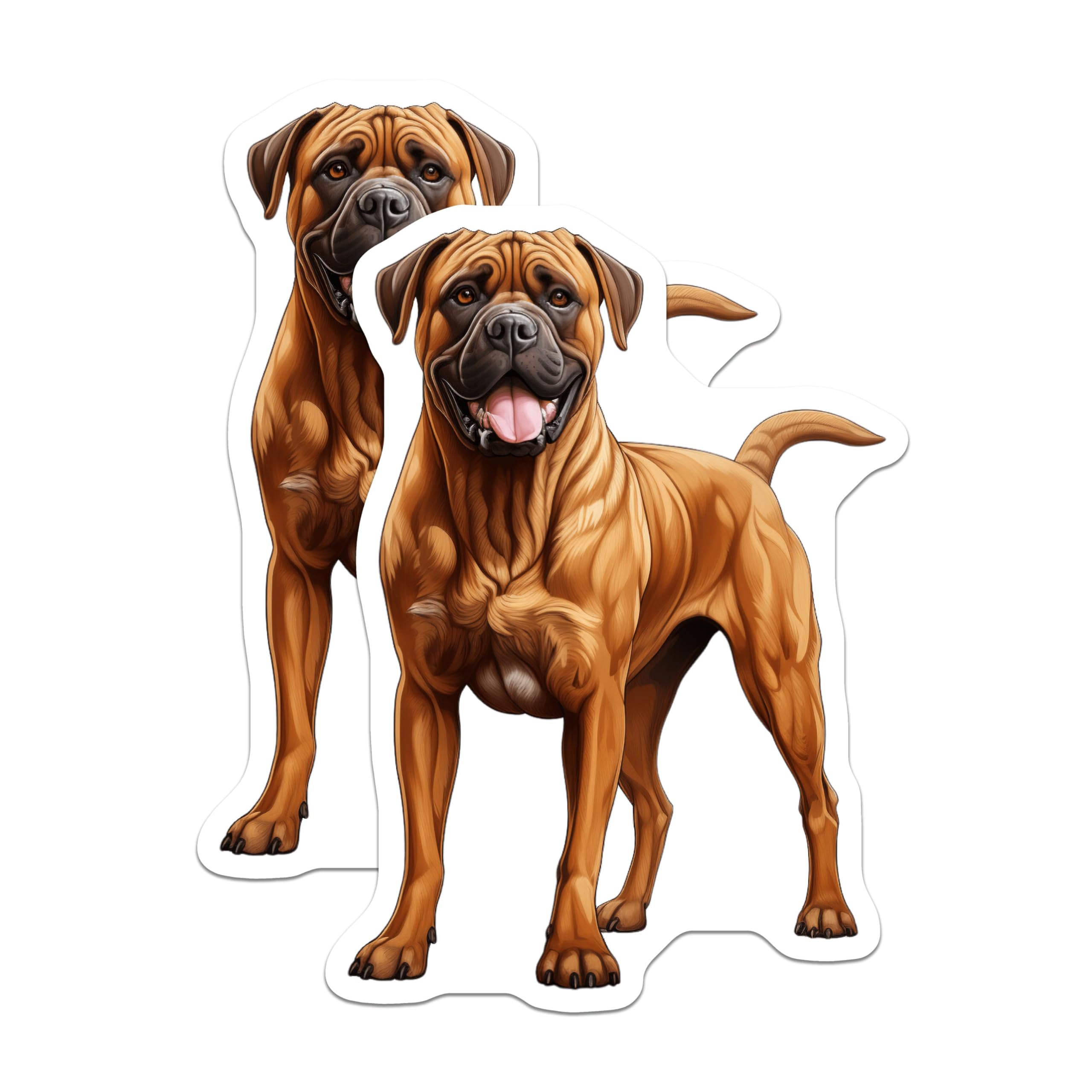 (2 Pack) Bullmastiff Dog Magnets - Fawn Mastiff Breed Art - Large Canine Pet Owner Decor - Dog Lover Display - 5 Inches On Longest Side - Thick Durable Magnet - Made in USA - MAG23480