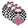 (3 Pack) Skeleton Decals - Heart Sunglasses - Cute Skull Bow - 3 Inches On Longest Side - Easy Peel & Apply - Made in USA - 3MCS2241