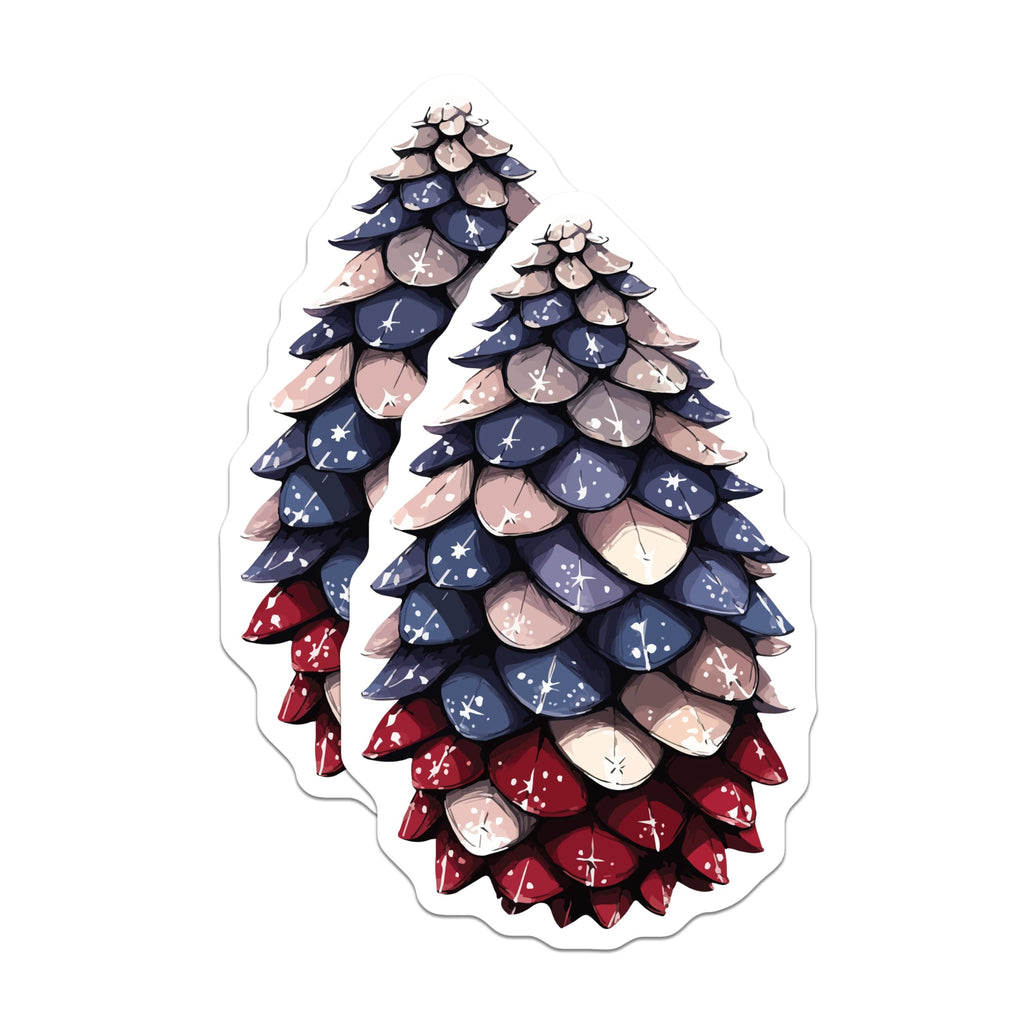 (2 Pack) Festive Pine Cone Magnets - Abstract Christmas Tree Decor - Winter Holiday Fridge Magnets - 5 Inches On Longest Side - Thick Durable Magnet - Made in USA - MAG20126