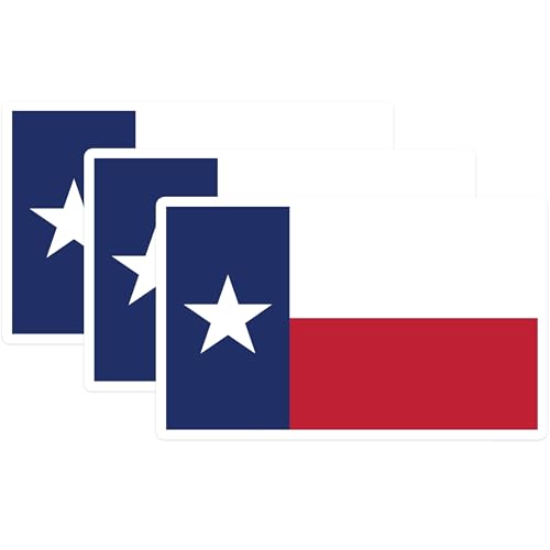 (3 Pack) Texas Flag Decals - Lone Star State - Texas Pride - 3 Inches On Longest Side - Easy Peel & Apply - Made in USA - 3MCS0215