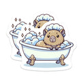 (2 Pack) Cute Capybara Bath Magnets - Kawaii Animal Fridge Decor - Cozy Whimsical Locker Magnet - 5 Inches On Longest Side - Thick Durable Magnet - Made in USA - MAG39152