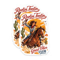 (2 Pack) Cowgirl Riding Horse Magnets - Western Desert Decor - Rootin Tootin Good Vibes - 5 Inches On Longest Side - Thick Durable Magnet - Made in USA - MAG37072