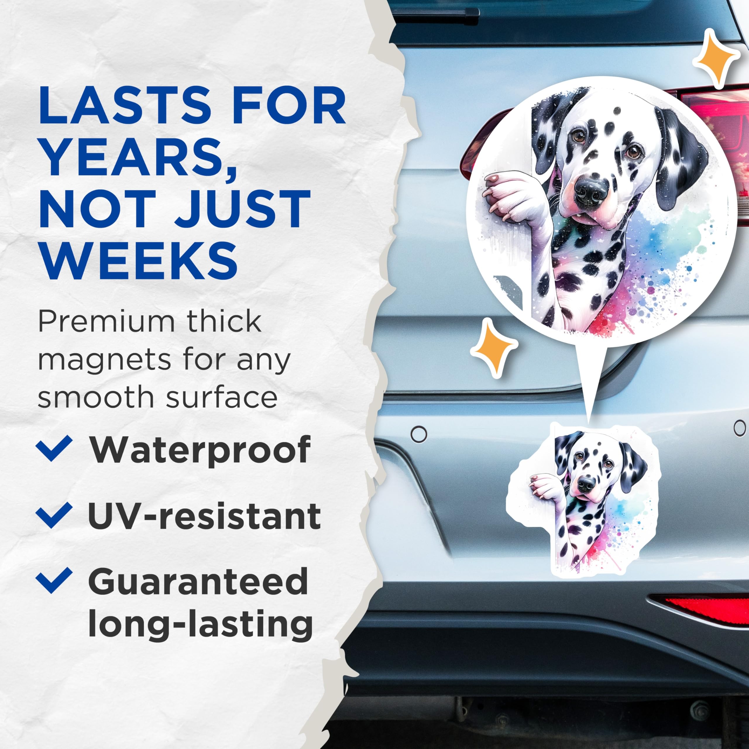 (2 Pack) Dalmatian Dog Magnets - Cute Animal Magnet - Refrigerator Magnets - Dog Lover Gift - 5" On Longest Side - Premium Magnet - for Cars, Refrigerators, Toolboxes, Lockers - Made in USA - MAG16296