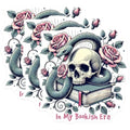 (3 Pack) Bookish Era Decals - Snake Skull Rose - Laptop Decal - Gothic Book Lover- 3 Inches On Longest Side - Easy Peel & Apply - Made in USA - 3MCS5469