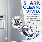 (2 Pack) Raccoon Humor Magnets - Funny Animal Theme - Quirky Refrigerator - Cute Kitchen Accessory - 5" On Longest Side - for Cars, Fridges, Toolboxes - Made in USA - MAG4409