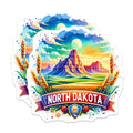 (2 Pack) North Dakota Stickers - Scenic Landscape - US State Souvenir Decal - 5" On Longest Side - Sticks to Smooth Flat Surfaces - Made in USA - BMCS7163