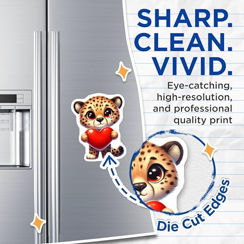 (2 Pack) Cute Animal Magnets - Cheetah Holding Heart - Refrigerator - Office and Locker Accessories - 5" On Longest Side - for Cars, Fridges, Toolboxes - Made in USA - MAG3645
