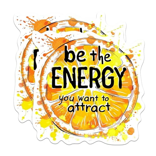 (2 Pack) Be The Energy You Want to Attract Magnets - Positive Inspiring Motivational - 5" On Longest Side - Premium Magnet - for Cars, Refrigerators, Toolboxes, Lockers - Made in USA - MAG1701