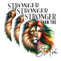 (3 Pack) Stronger Than The Storm Decals - Lion Woman Art - Laptop Decals - 3 Inches On Longest Side - Easy Peel & Apply - Made in USA - 3MCS8000