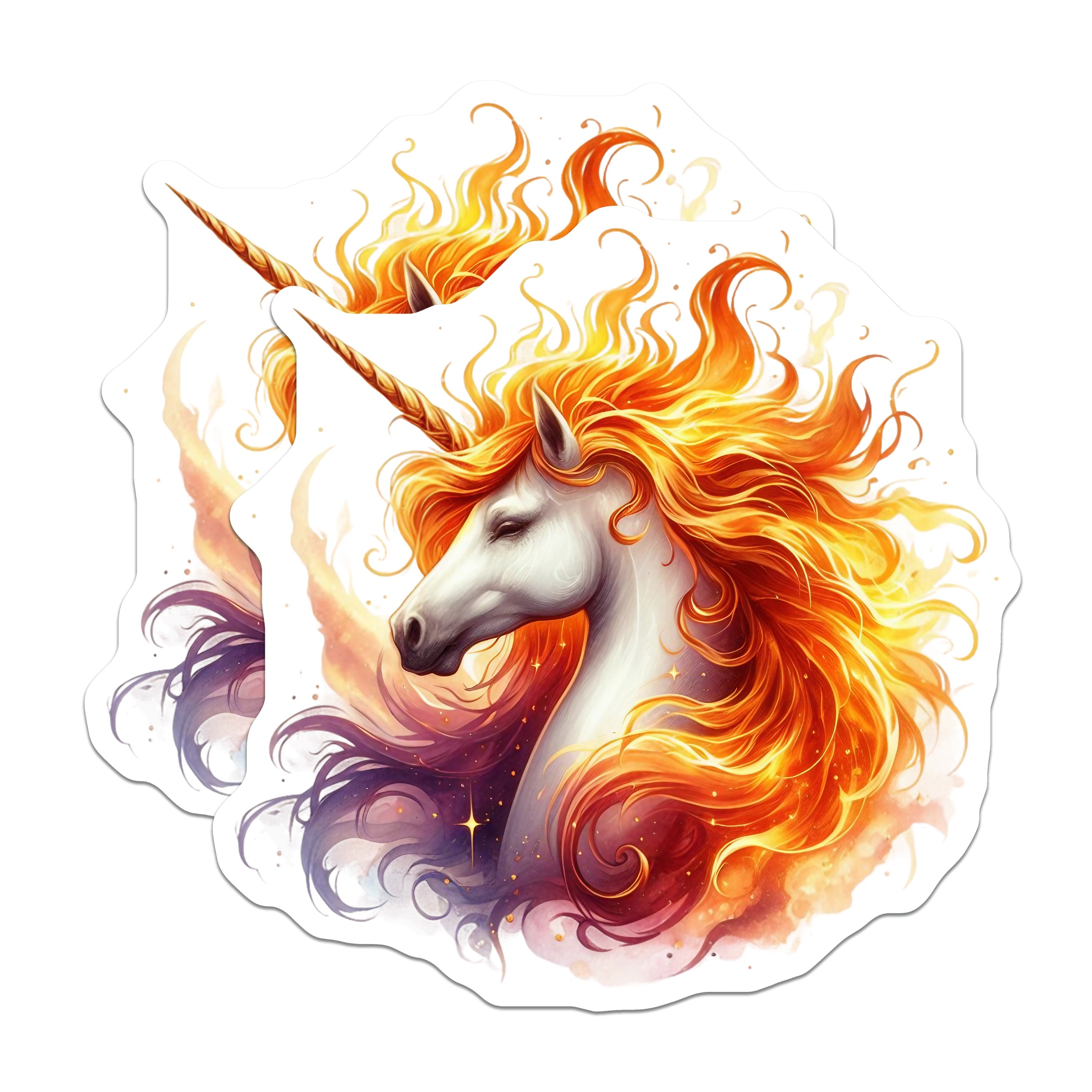 (2 Pack) Magical Unicorn Magnets - Fantasy Horse Decor - Whimsical Mythical Creature Art - 5 Inches On Longest Side - Thick Durable Magnet - Made in USA - MAG38507