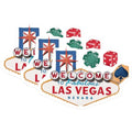(3 Pack) Las Vegas Decals - Welcome Sign - Casino Party Decals- 3 Inches On Longest Side - Easy Peel & Apply - Made in USA - 3MCS5498