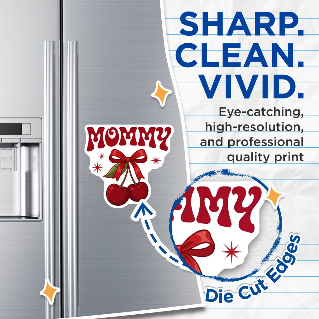 (2 Pack) Groovy Mommy Cherry Magnets - Retro Mom Refrigerator Decor - New Mama Appreciation - 5 Inches On Longest Side - Thick Durable Magnet - Made in USA - MAG38620