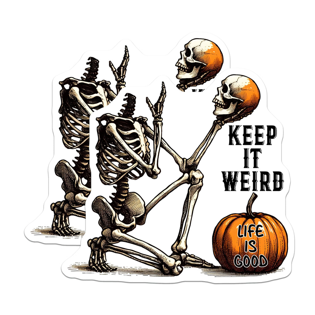 (2 Pack) Skeleton Decor Magnet - Life is Good - 5" On Longest Side - Sticks to Smooth Flat Surfaces - Made in USA - MAG9776