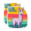 (2 Pack) Llama Ask You Something Stickers - Funny Animal Stickers - Cute Llama Stickers for Laptops and Water Bottles - 5" On Longest Side - Sticks to Smooth Flat Surfaces - Made in USA - BMCS5152