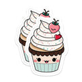 (2 Pack) Kawaii Cupcake Magnets - Cute Dessert Decor - Sweet Bakery Fridge Art for Kitchen - 5 Inches On Longest Side - Thick Durable Magnet - Made in USA - MAG39253