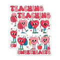 (2 Pack) Teaching Sweethearts Stickers - Teacher Appreciation - Cute Heart Character - 5" On Longest Side - Sticks to Smooth Flat Surfaces - Made in USA - BMCS7651