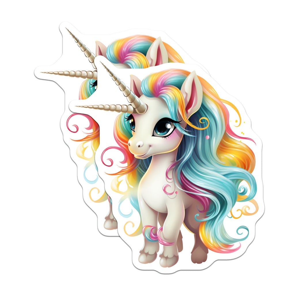 (2 Pack) Cute Unicorn Magnets - Rainbow Fantasy Art - Magical Aesthetic Decor - Kawaii Refrigerator Magnets - 5 Inches On Longest Side - Thick Durable Magnet - Made in USA - MAG38370