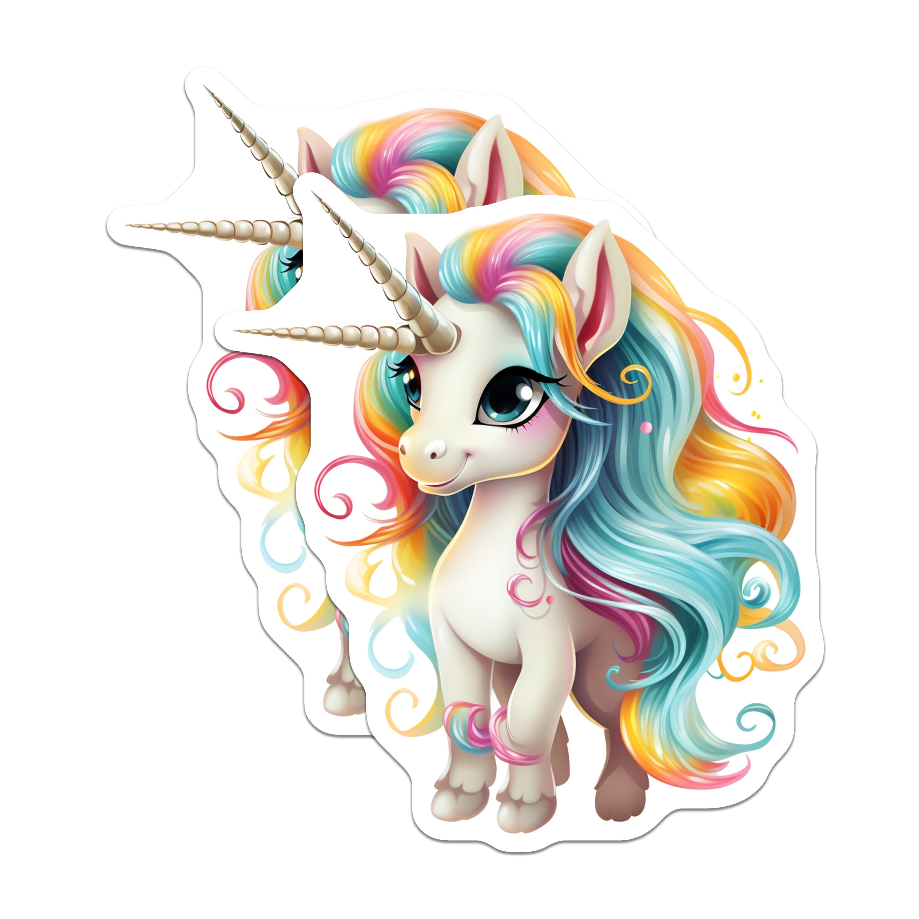 (2 Pack) Cute Unicorn Magnets - Rainbow Fantasy Art - Magical Aesthetic Decor - Kawaii Refrigerator Magnets - 5 Inches On Longest Side - Thick Durable Magnet - Made in USA - MAG38370