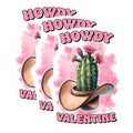 (3 Pack) Howdy Valentine Decals - Cactus Cowboy Hat - Southwestern Decals - 3 Inches On Longest Side - Easy Peel & Apply - Made in USA - 3MCS1923