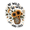 (2 Pack) Be Wild and Free Magnets - Sunflower Vase Magnets - Uplifting Home Office Decor Magnets- 5" On Longest Side - for Fridges, Toolboxes, Cars - Made in USA - MAG2909