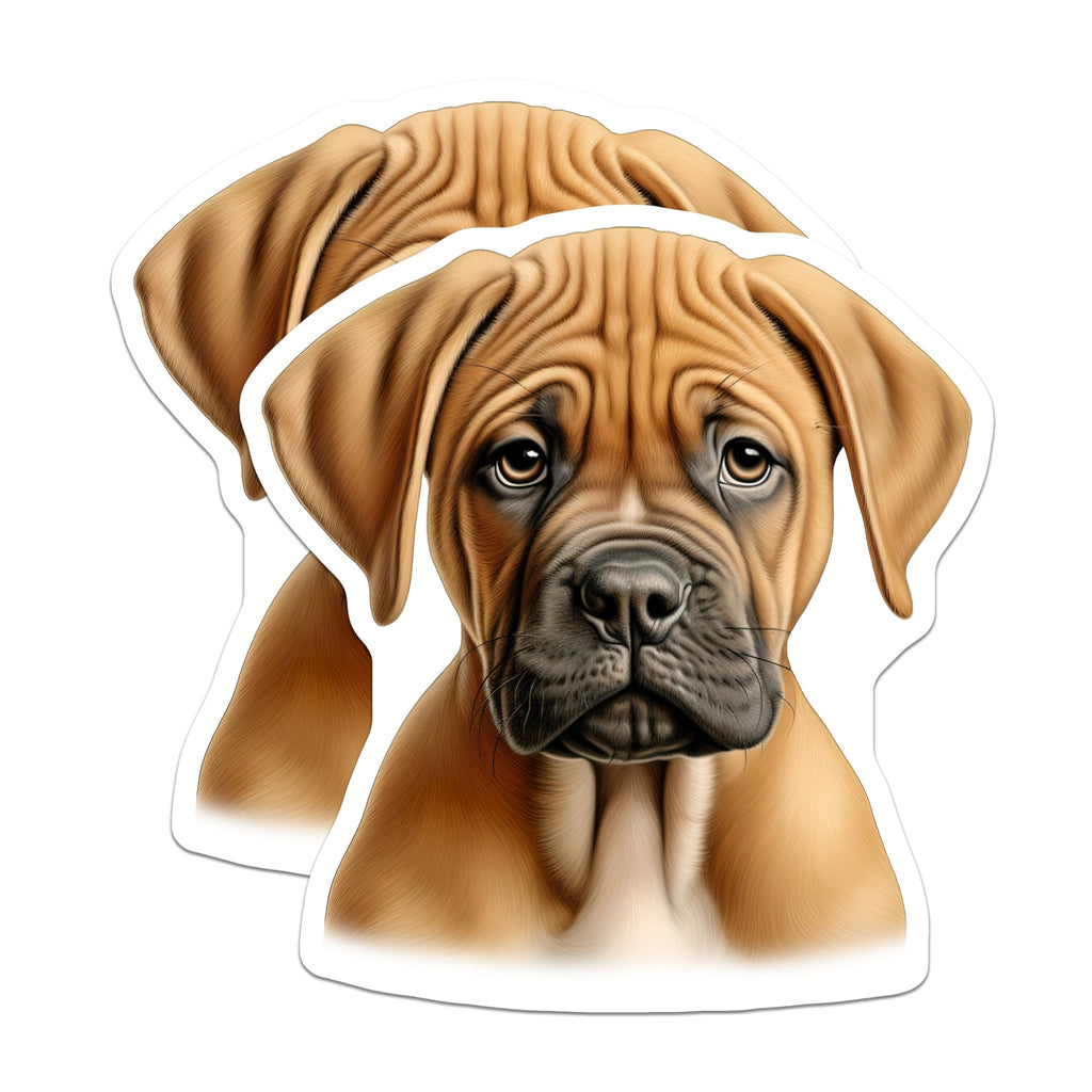 (2 Pack) Boxer Puppy Magnets - Dog Lover Decor - Pet Portrait Art for Fridge - 5 Inches On Longest Side - Thick Durable Magnet - Made in USA - MAG30233