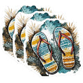 (3 Pack) Flip Flop Decals - Summer Decals - Beach Vibes - 3 Inches On Longest Side - Easy Peel & Apply - Made in USA - 3MCS8083