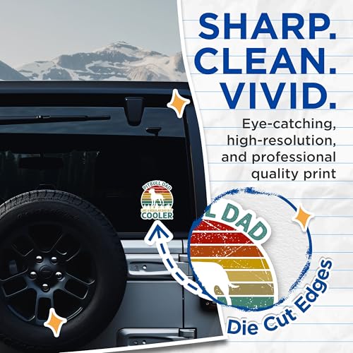 (2 Packs) Pitbull Dad Like A Regular Dad But Cooler Stickers - Pitbull Dog Breed Decals - 5 Inches On Longest Side - Premium Vinyl Decal - Sticks to Any Smooth Flat Surface - Made in USA - BMCS2389