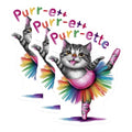 (3 Pack) Ballerina Cat Decals - Funny Cat Sticker - Rainbow Tutu Laptop Decal - 3 Inches On Longest Side - Easy Peel & Apply - Made in USA - 3MCS7923
