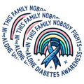 (3 Pack) Diabetes Awareness Decals - Blue Ribbon Rainbow - Laptop Decal - 3 Inches On Longest Side - Easy Peel & Apply - Made in USA - 3MCS2596