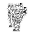 (2 Pack) Vermont Mandala Stickers - State Pride - Home is Where The Heart is - 5" On Longest Side - Sticks to Smooth Flat Surfaces - Made in USA - BMCS9096