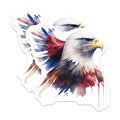 (2 Pack) Bald Eagle Stickers - Patriotic Animal - American Flag Eagle Decal - 5" On Longest Side - Sticks to Smooth Flat Surfaces - Made in USA - BMCS6758