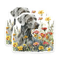 (2 Pack) Dog Flower Meadow Stickers - Cute Pet - Floral Canine - 5" On Longest Side - Sticks to Smooth Flat Surfaces - Made in USA - BMCS6995