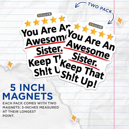 (2 Pack) Funny Quote Magnet - Motivational Fridge Accessories - 5" On Longest Side - Sticks to Smooth Flat Surfaces - Made in USA - MAG9349