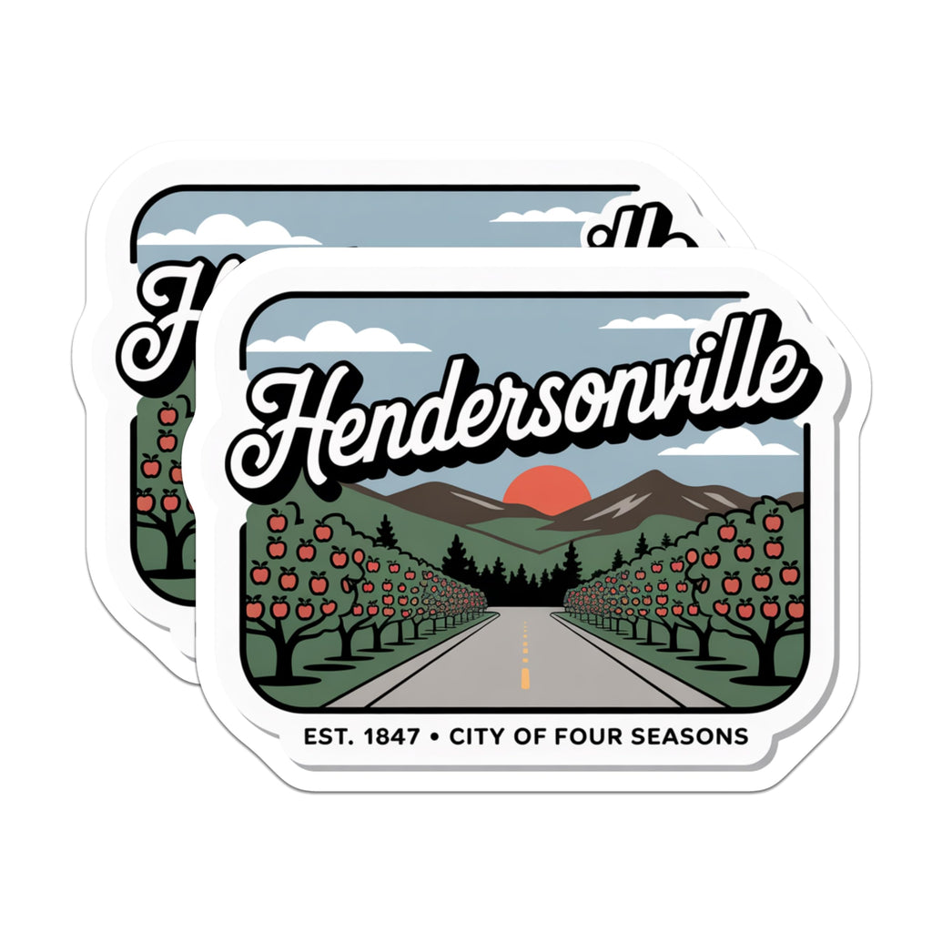 (2 Pack) Hendersonville Magnets - City of Four Seasons Decor - Retro Fridge Magnets - 5" On Longest Side - Premium Magnet - for Cars, Refrigerators, Toolboxes, Lockers - Made in USA - MAG18898