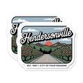 (2 Pack) Hendersonville Magnets - City of Four Seasons Decor - Retro Fridge Magnets - 5" On Longest Side - Premium Magnet - for Cars, Refrigerators, Toolboxes, Lockers - Made in USA - MAG18898