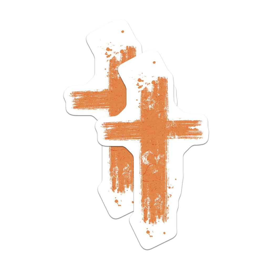 (2 Pack) Distressed Cross Magnets - Christian Faith Decor - Refrigerator Locker Magnetic - 5 Inches On Longest Side - Thick Durable Magnet - Made in USA - MAG27940