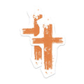 (2 Pack) Distressed Cross Magnets - Christian Faith Decor - Refrigerator Locker Magnetic - 5 Inches On Longest Side - Thick Durable Magnet - Made in USA - MAG27940