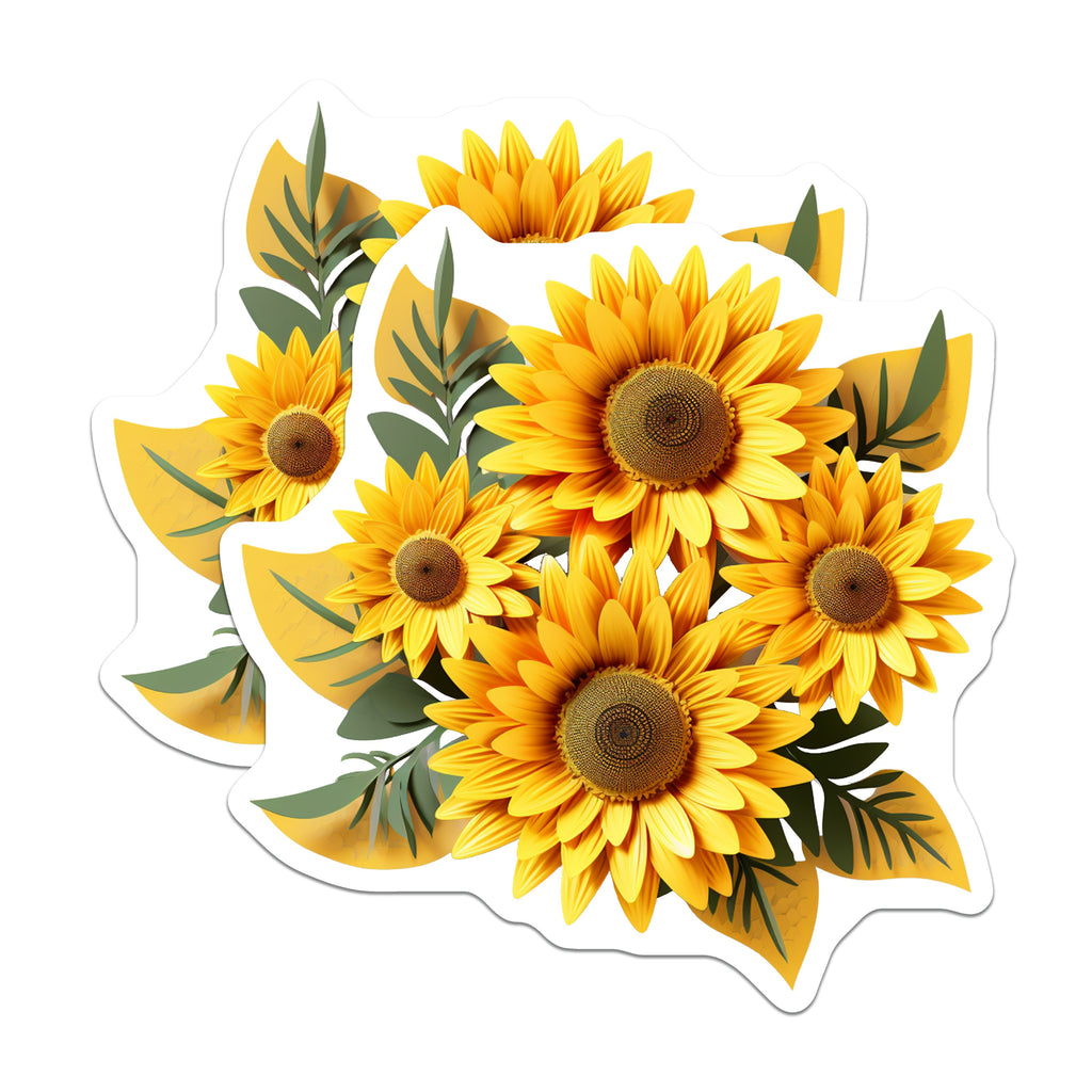 (2 Pack) Sunflower Magnets - Floral Kitchen Decor - Aesthetic Flower Fridge Art - Boho Farmhouse Spring Summer Decor - 5" - Durable Magnet - Made in USA - MAG38976