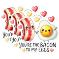 (3 Pack) Bacon and Eggs Decals - Foodie Quote Sticker - Cute Laptop Stickers - 3 Inches On Longest Side - Easy Peel & Apply - Made in USA - 3MCS2131