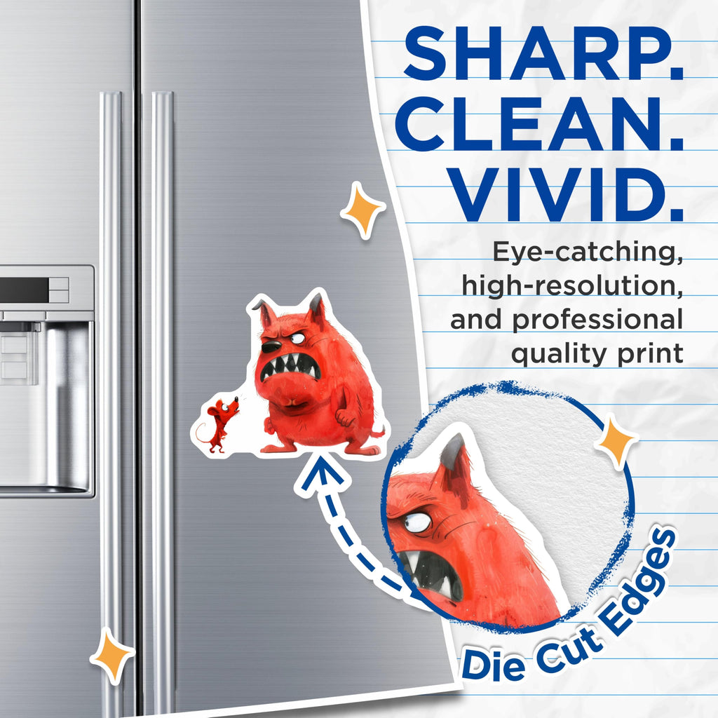 (2 Pack) Funny Monster Mouse Magnets - Humorous Animal Cartoon Art - Unique Refrigerator Locker Decor for Office Kitchen - 5 Inches On Longest Side - Thick Durable Magnet - Made in USA - MAG26567