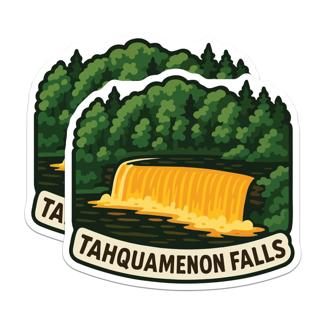 (2 Pack) Tahquamenon Falls Magnets - Michigan Waterfall Souvenir - Upper Peninsula Travel Art - 5 Inches On Longest Side - Thick Durable Magnet - Made in USA - MAG19664