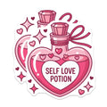 (2 Pack) Self Love Potion Magnets - Heart Bottle Aesthetic - Positive Affirmation Decor - 5 Inches On Longest Side - Thick Durable Magnet - Made in USA - MAG22522