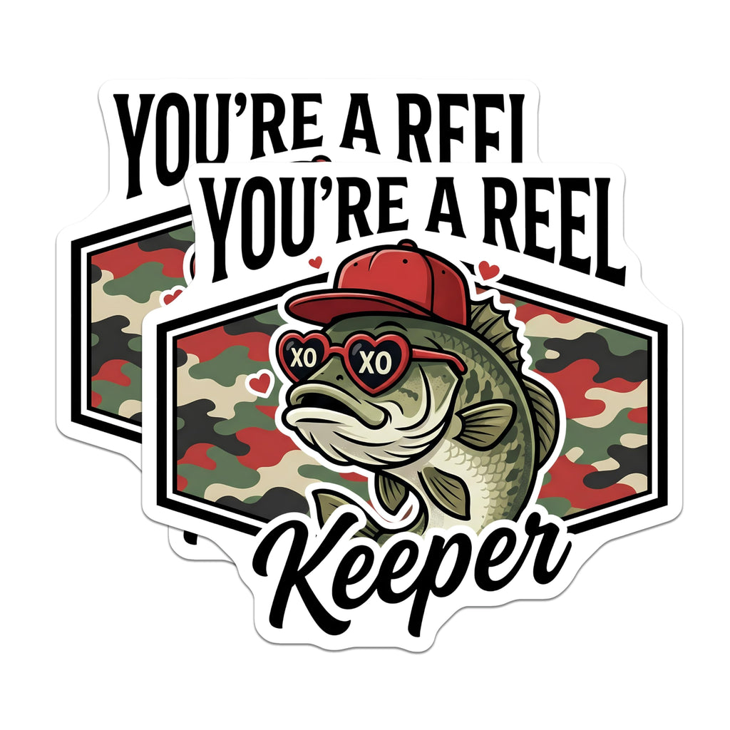 (2 Pack) Reel Keeper Magnets - Bass Fish Decor - Funny Fishing Lover Fridge Magnets - 5" On Longest Side - Premium Magnet - for Cars, Refrigerators, Toolboxes, Lockers - Made in USA - MAG14169