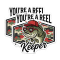 (2 Pack) Reel Keeper Magnets - Bass Fish Decor - Funny Fishing Lover Fridge Magnets - 5" On Longest Side - Premium Magnet - for Cars, Refrigerators, Toolboxes, Lockers - Made in USA - MAG14169